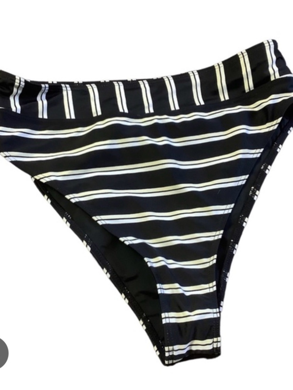 VISSLA Women’s Surf Bikini Bottom Black & White Stripe Size L Sisstrevolution